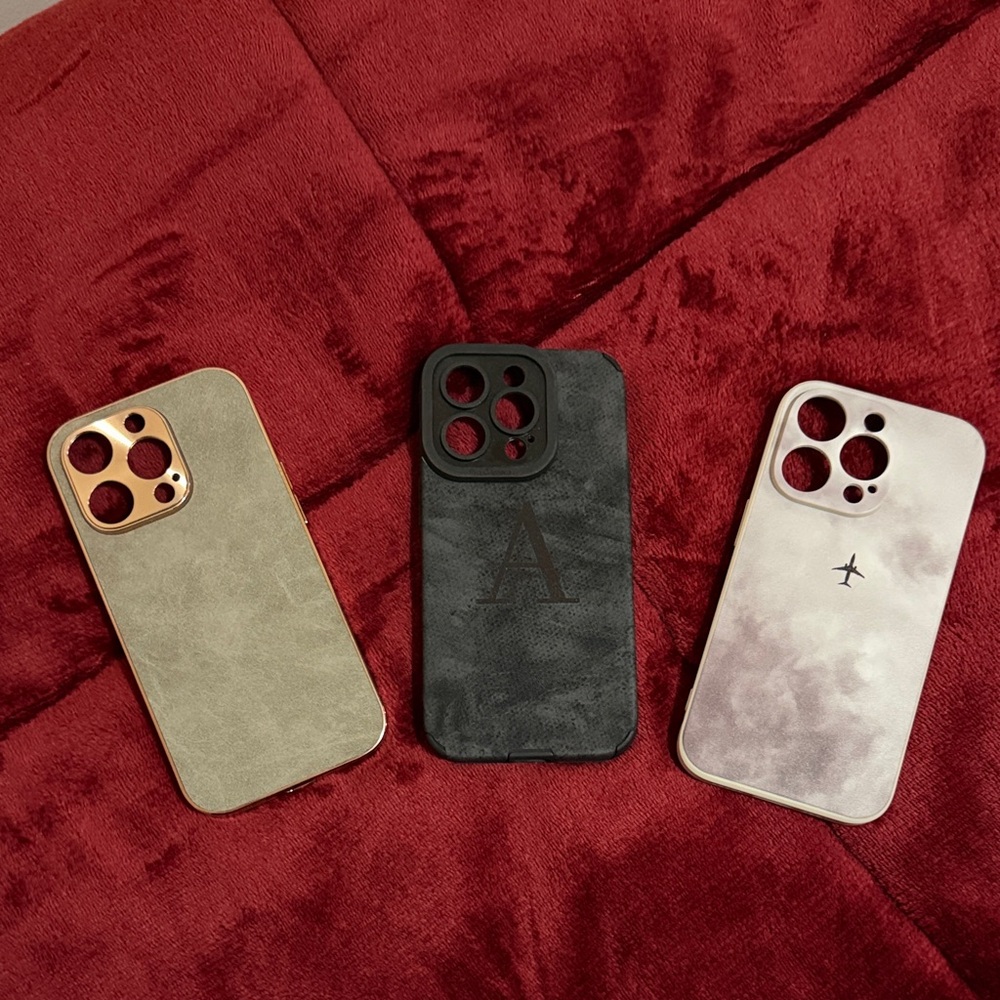 Premium Phone Case Trio - Black, Gold, Silver